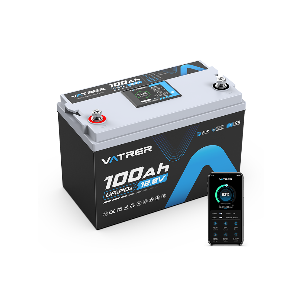 Vatrer 12V 100Ah LiFePO4 リチウムバッテリー（低温カットオフ 