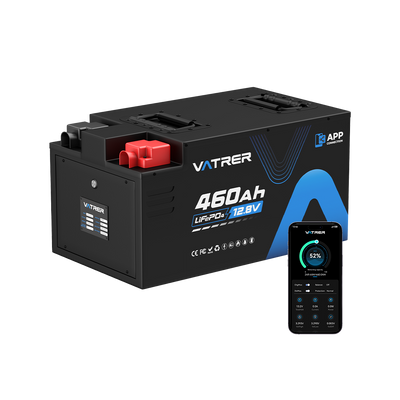 Vatrer 12V 460Ah Bluetooth RV Lithium Battery