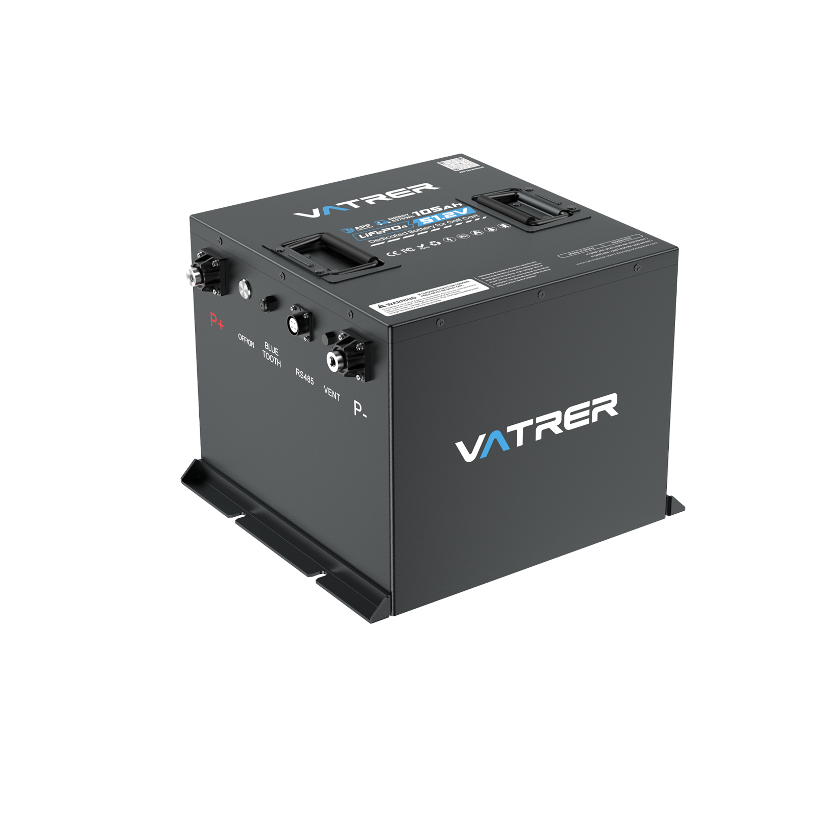 Vatrer 48V 105Ah Mini Lithium Golf Cart Battery 13