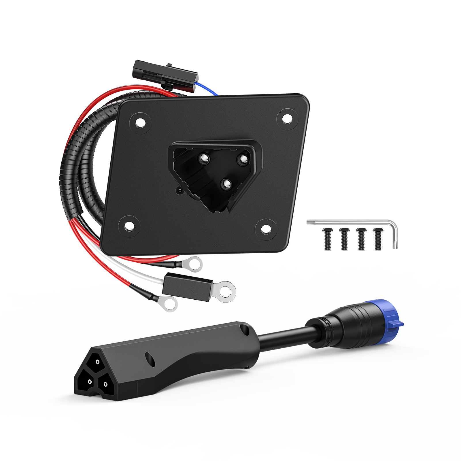 Golf Cart 48V Charger Receptacle & 3-Pin Triangle Charger Plug Handle for EZGO RXV 2008-up & 2010-current 2Five Vehicles 13