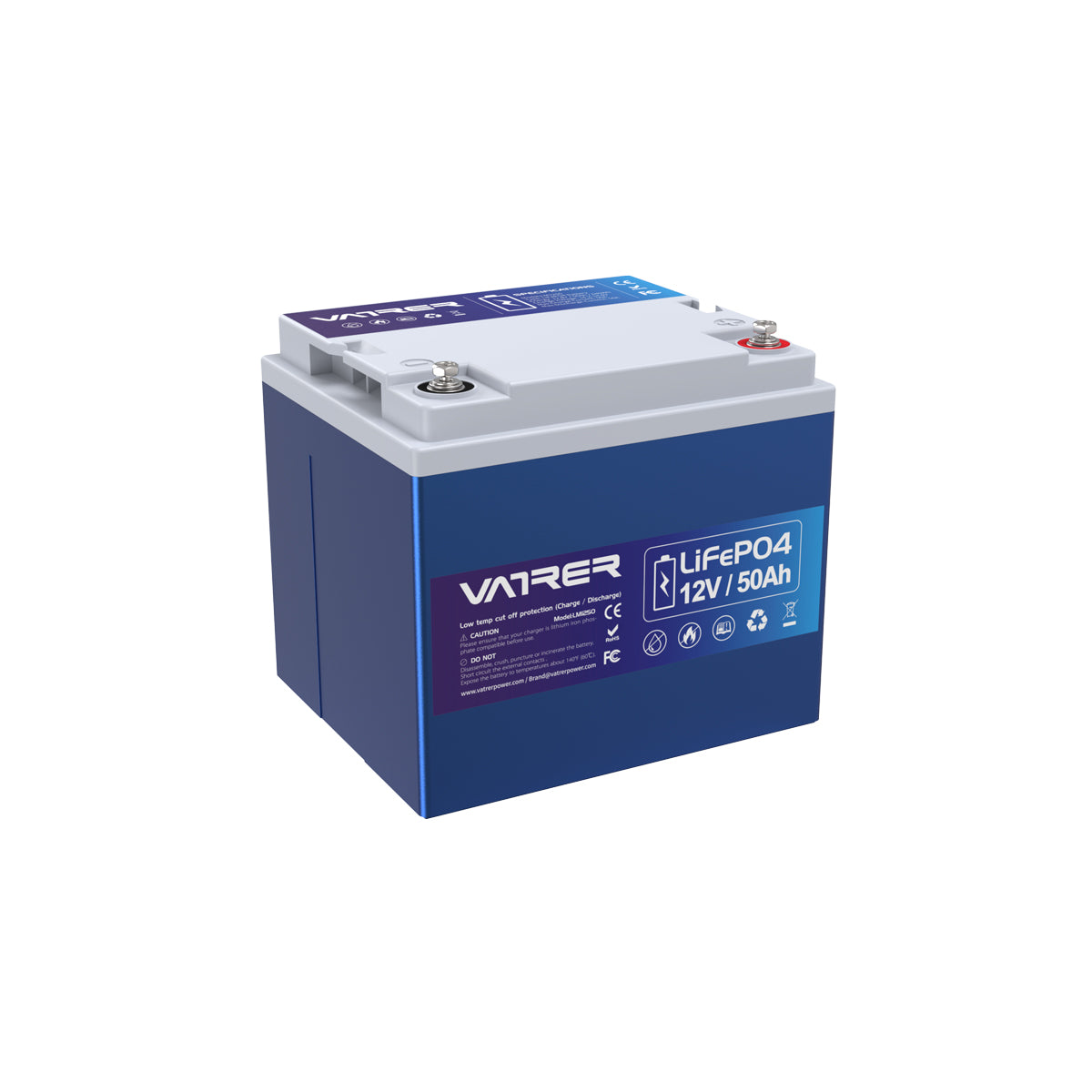 Vatrer 12V 50Ah LiFePO4 Deep Cycle Battery 11