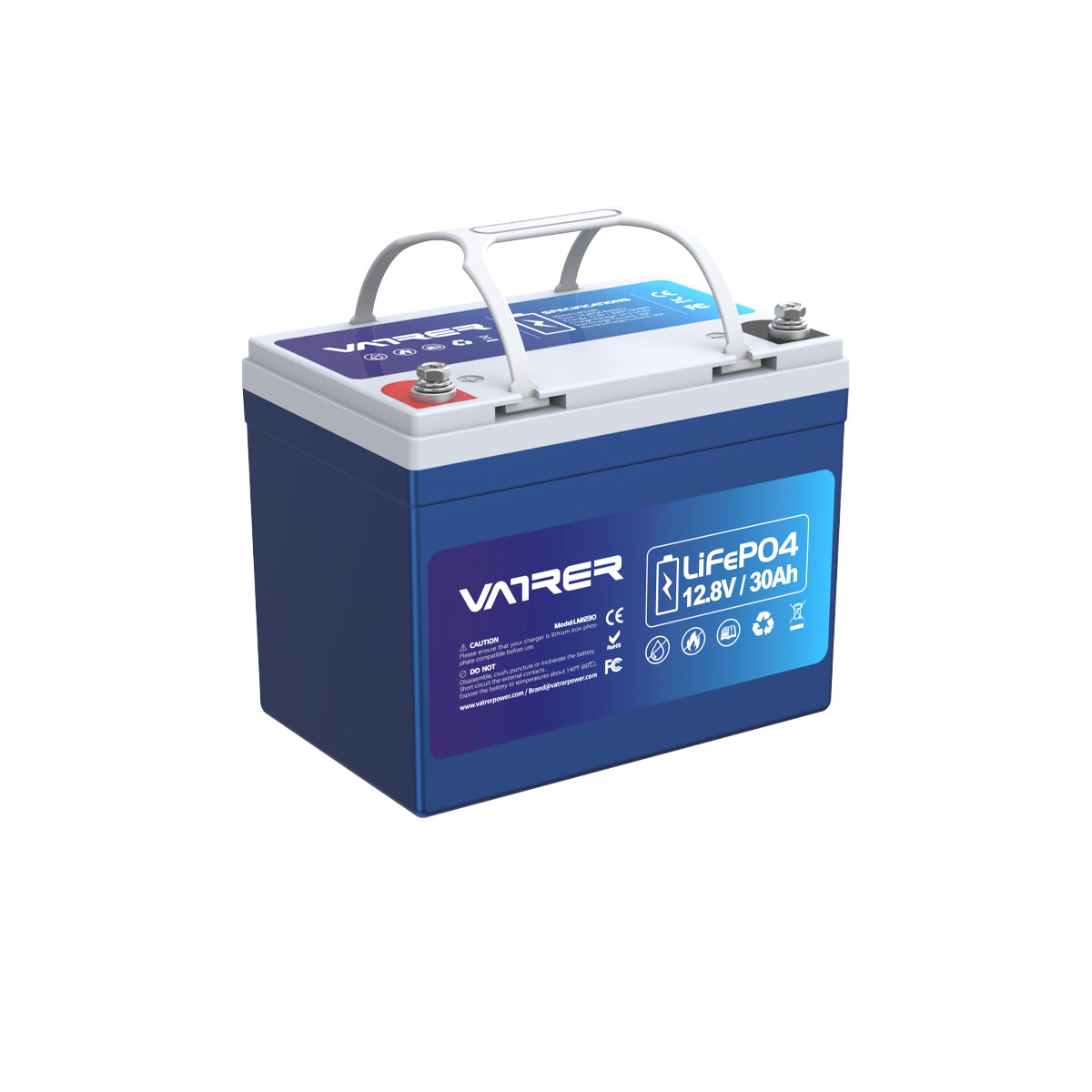 Vatrer 12V 30AH LiFePO4 Lithium Rechargeable Battery 9
