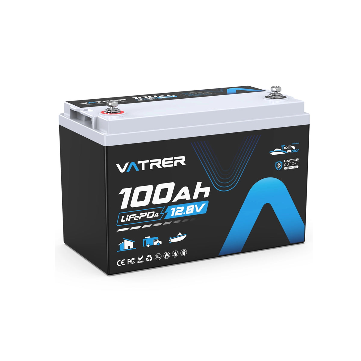 Vatrer 12V 100Ah LiFePO4 Trolling Motor Battery - 150A BMS , Canada Edition CA 11