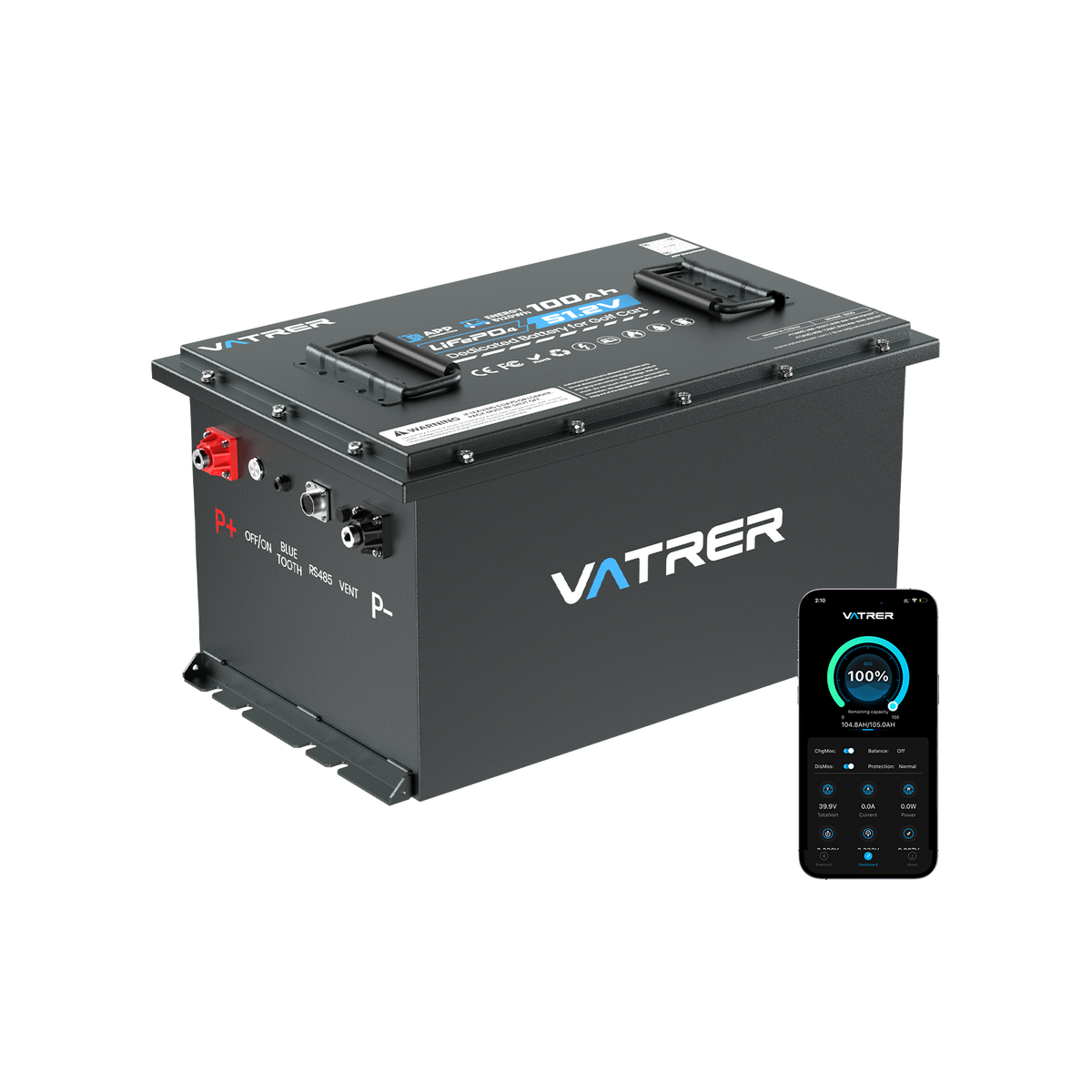 Vatrer 48V 100Ah Lithium Golf Cart Battery 11