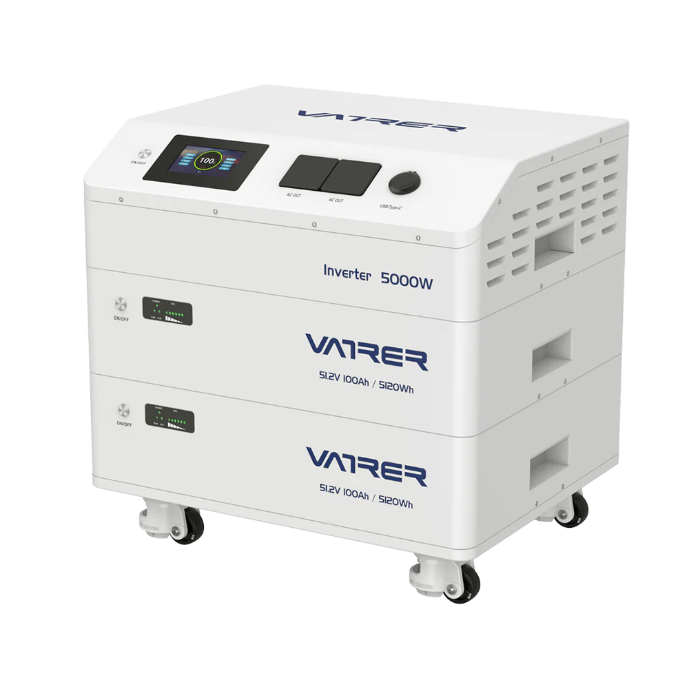 Vatrer 48V 100Ah 10KWh Lithium Battery, Stacked 2 Cells Modular
