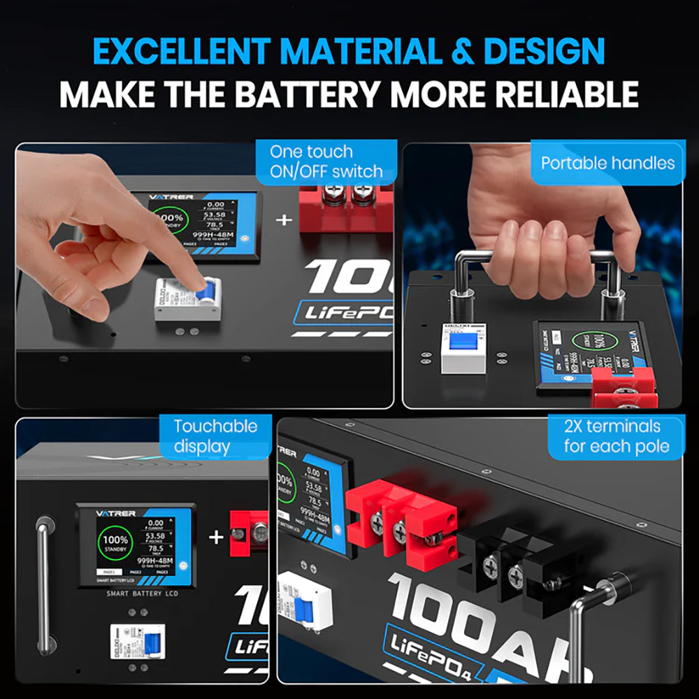 Vatrer 48V 100Ah Server Rack Battery Excellent Material
