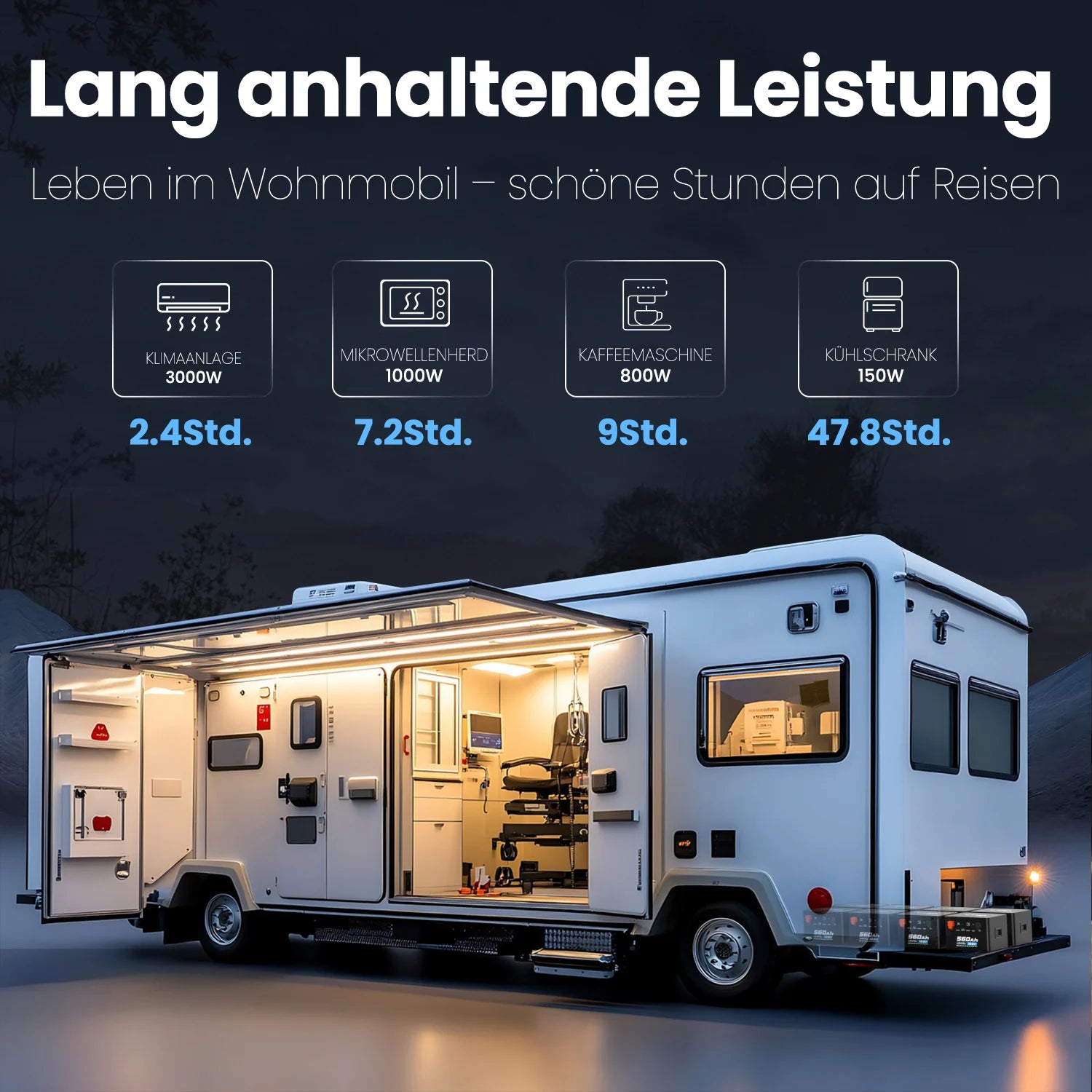 VATRER 12V 560Ah Selbsterwärmung LiFePO4 Lithium Batterie DE 12