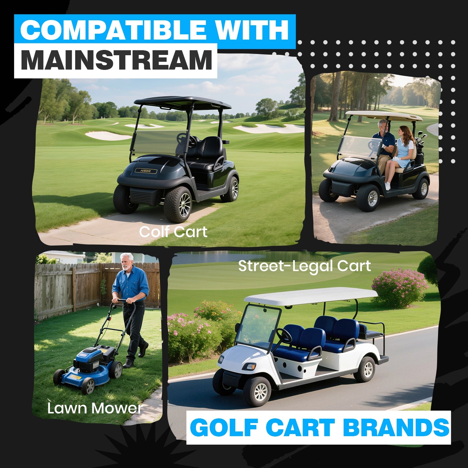 Vatrer 48V 105Ah Mini Lithium Golf Cart Battery, Built-in 200A BMS Max 10.24kW Output Power 12