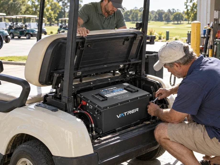 Vatrer LiFePO4 golf cart battery inspection