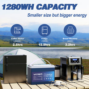 Vatrer 12V 100Ah(Group 24) Low Temp Cutoff LiFePO4 Battery with Bluetooth CA 8