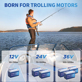 Vatrer 12V 100Ah 150A BMS LiFePO4 Battery for Trolling Motors Bluetooth Version 8
