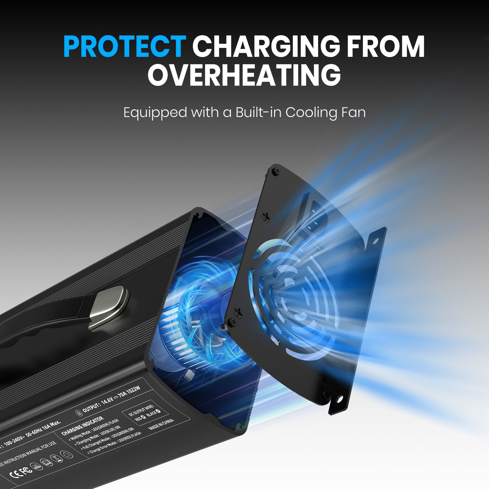 12V 70A lifepo4 battery charger