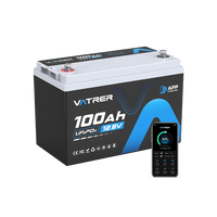 【Vorbestellen】Vatrer 12 V 100 Ah LiFePO4-Lithium-Akku mit Bluetooth, Abschaltung bei niedriger Temperatur und integriertem 100 A BMS