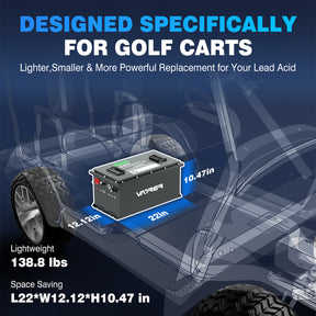 48V 150Ah lithium golf cart battery size