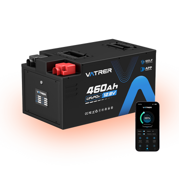 Vatrer 12V 460Ah LiFePO4 battery with Bluetooth app monitoring