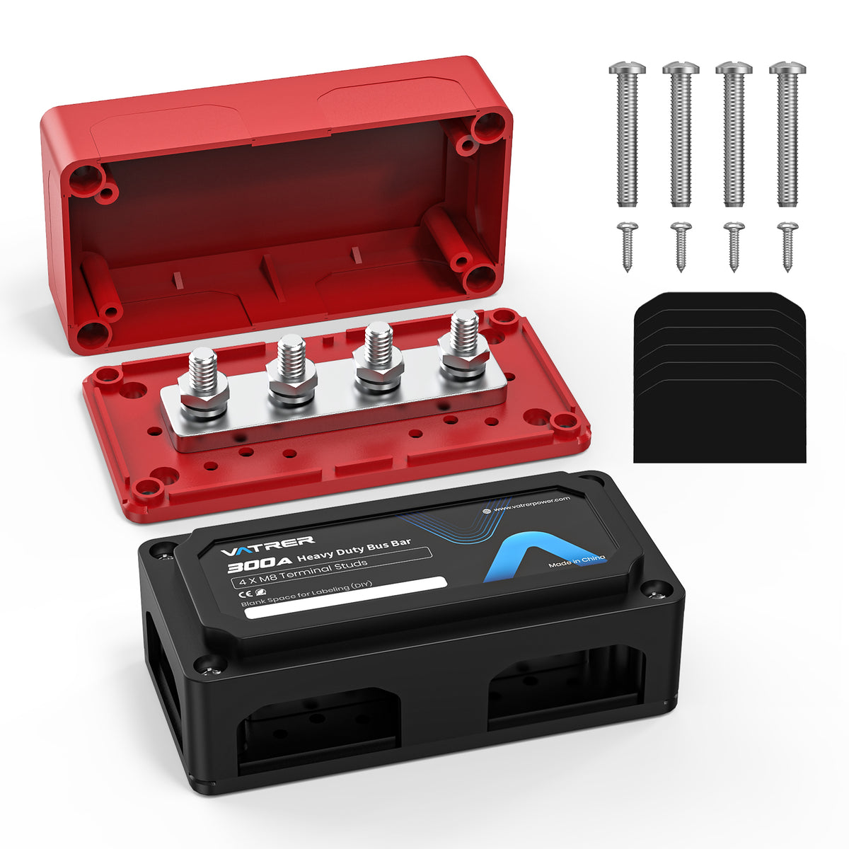 Vatrer Elektrische Sammelschienen, vernickelt und Kupfer 300A DC 48V Stromverteilerschiene DE 11