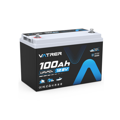 Vatrer 12V 100Ah Lithium Battery for Trolling Motor