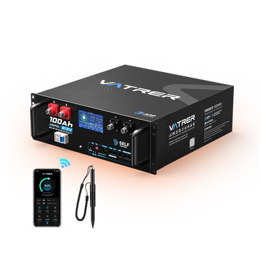 Vatrer 48V 100Ah heated LiFePO4 battery with mobile app monitoring