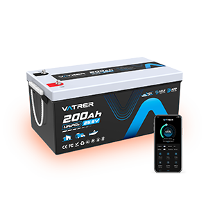 Vatrer 24V 200Ah Self-heating Bluetooth Lithium Battery