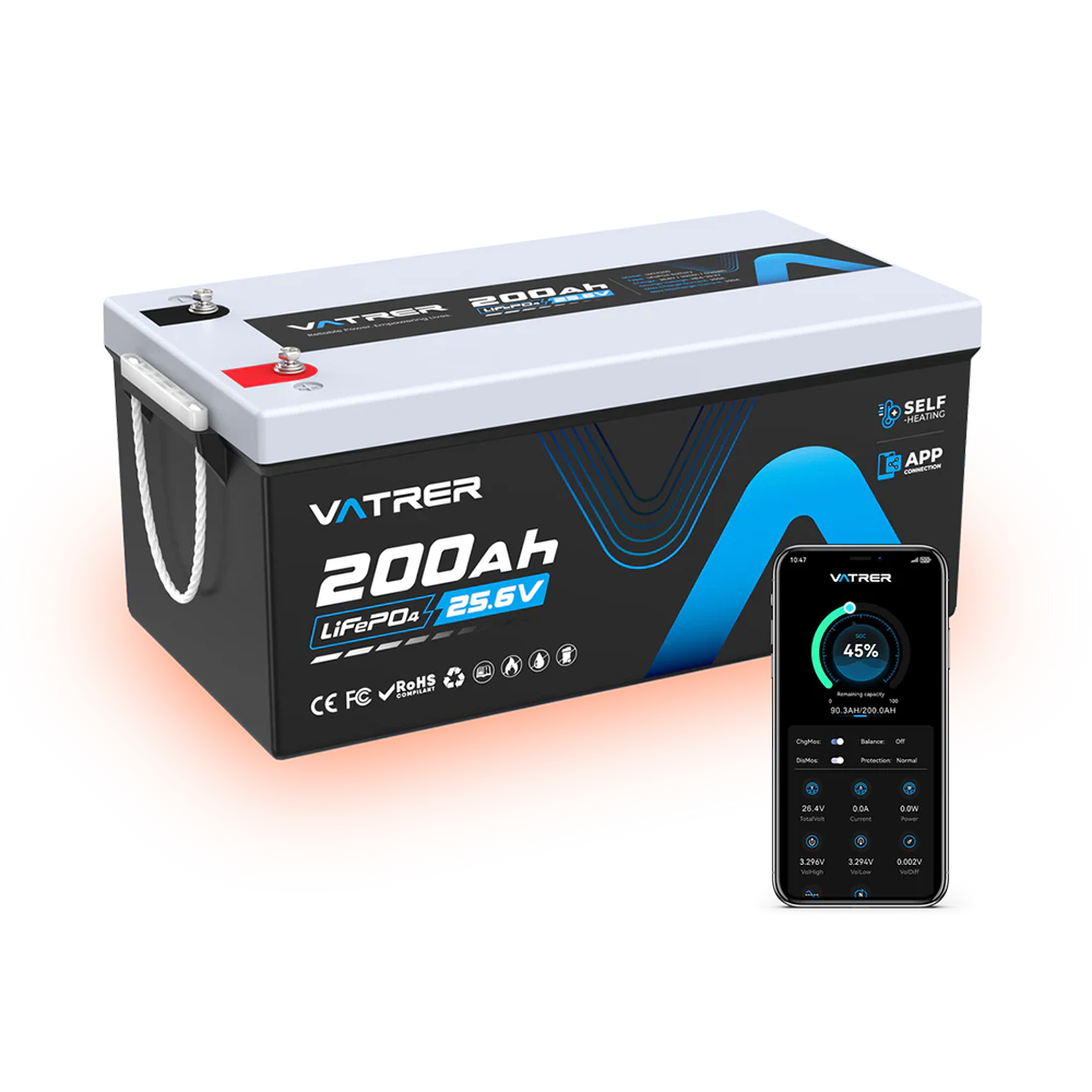Vatrer 24V 200Ah Self-heating Lithium Battery