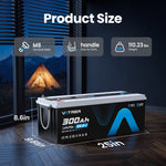 Vatrer 24V 300Ah lithium battery dimensions with M8 terminals and carry handles