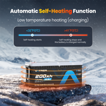 Vatrer 12V 200Ah Bluetooth Heated Lithium Battery