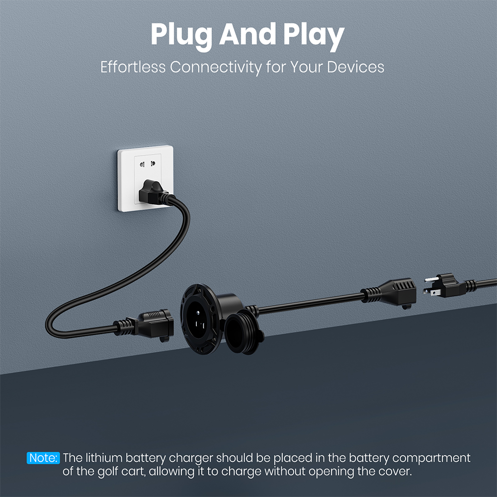 Vatrer 125V 15A AC Battery Port Plug Extension Cord Plug and Play