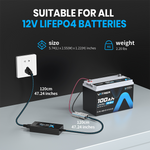 Vatrer 14.6V 10A AC-DC Charger Size