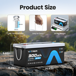 Vatrer 12V 300Ah Battery Size