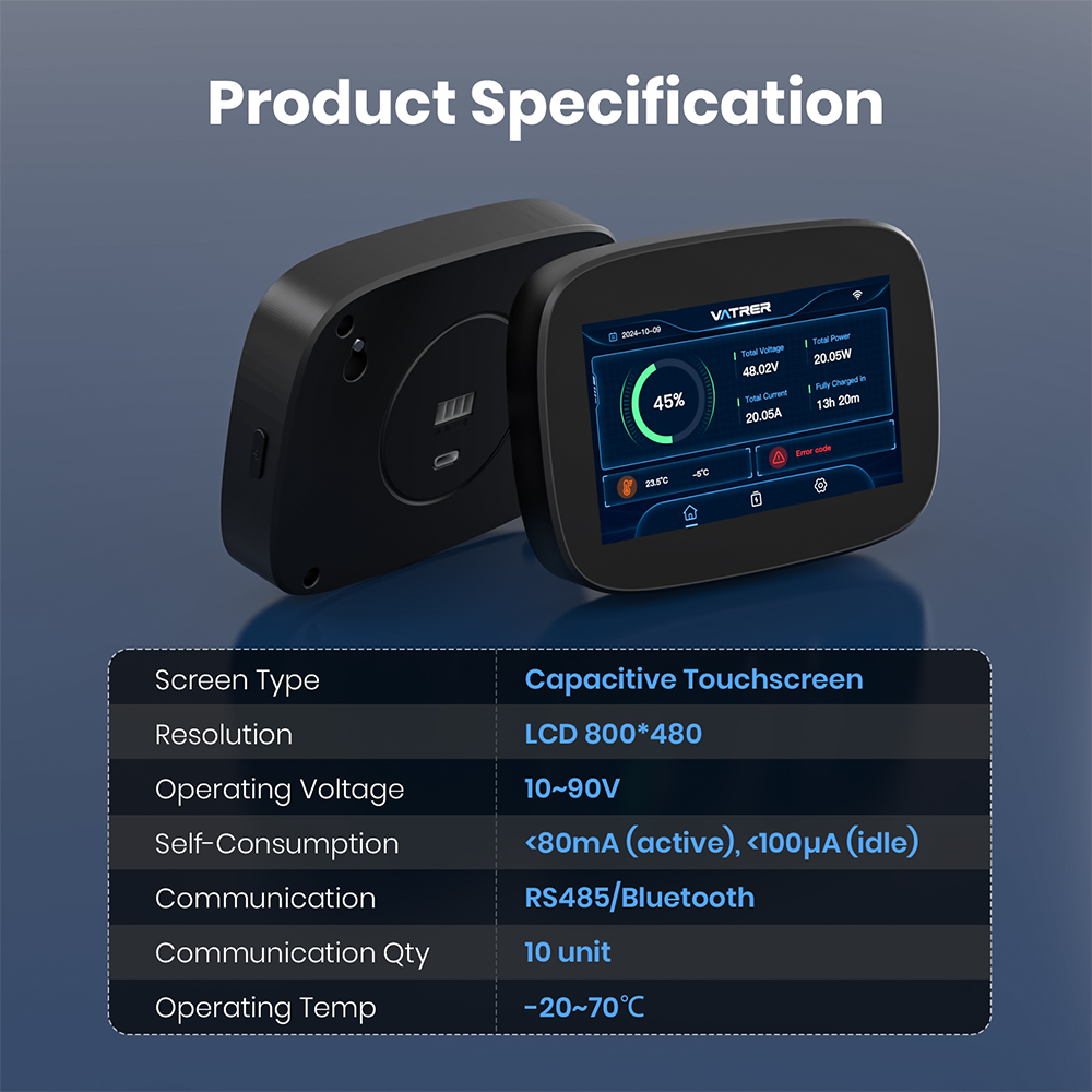 Vatrer 10V-90V Battery Monitor Product Specification