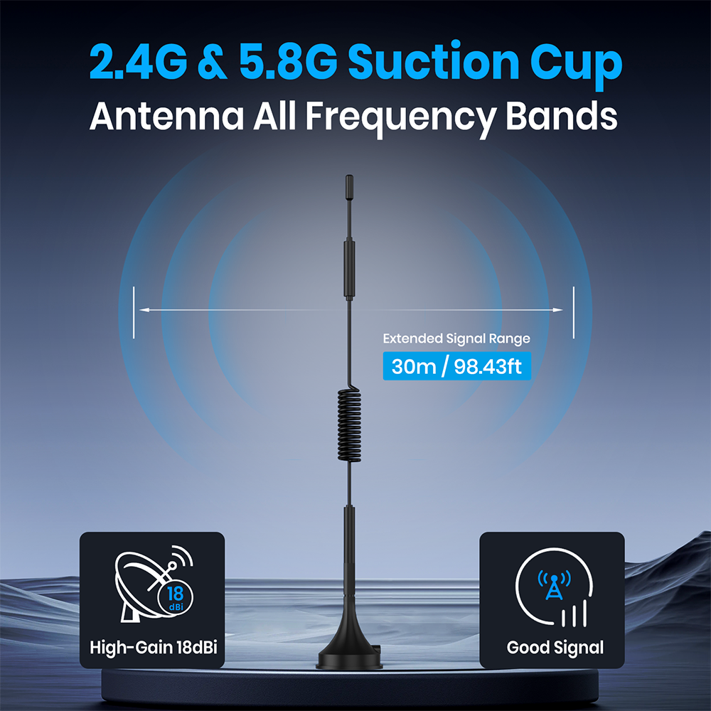 Vatrer Batteries Dual-Band WiFi Suction Cup Bluetooth Signal Booster 2.4G& 5.8G Suction Cup