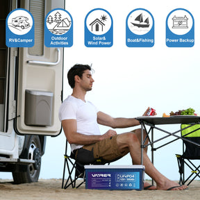 Vatrer 12V 300Ah LiFePO4 リチウム電池、200A BMS 内蔵、低温カットオフ、3840Wh エネルギー 8