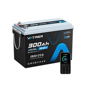 Vatrer 12V 300Ah Bluetooth Lithium Battery