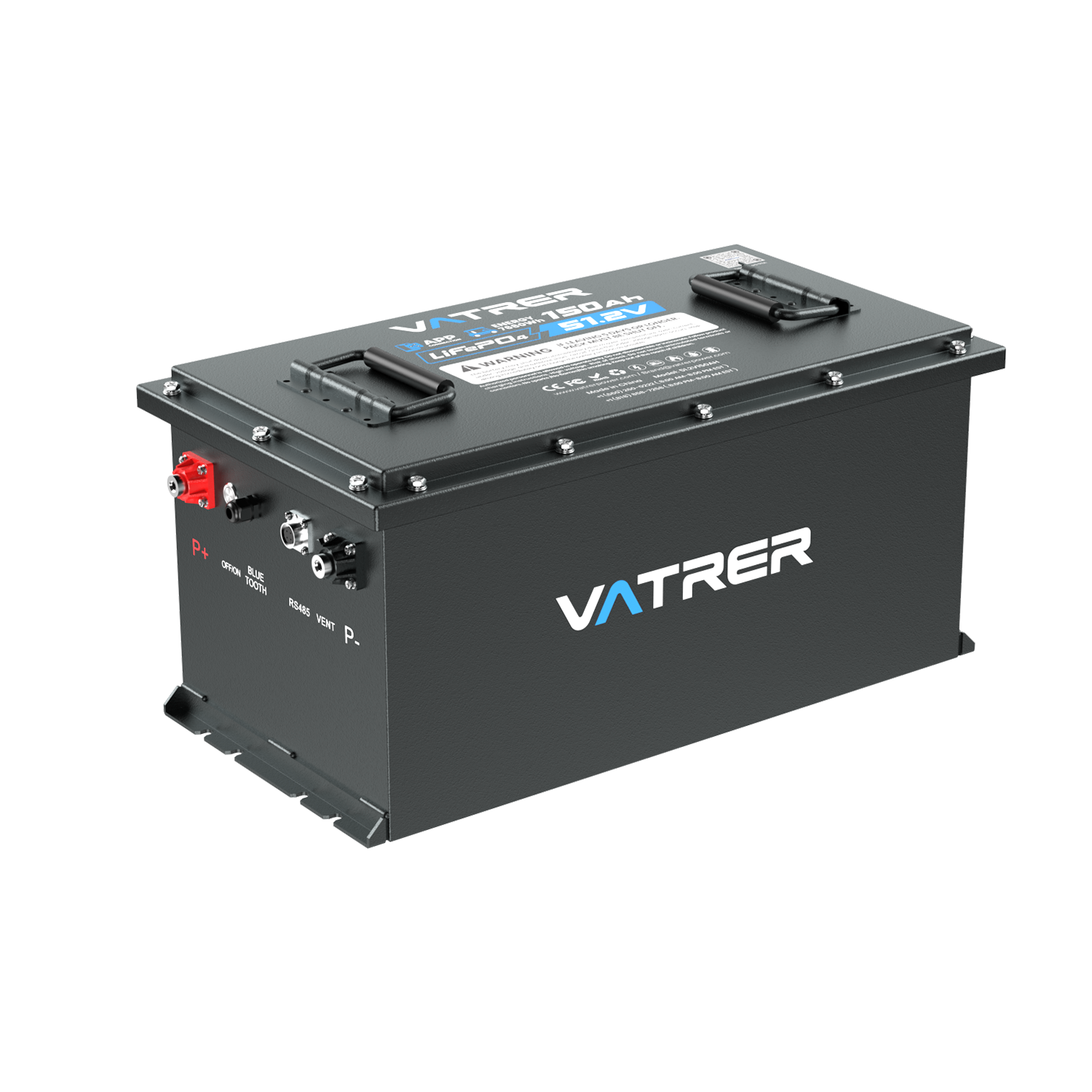 Vatrer 48V 150Ah High Capacity Lithium Golf Cart Battery, 200A BMS, 7680Wh, Max 10.24kW Power Output 12