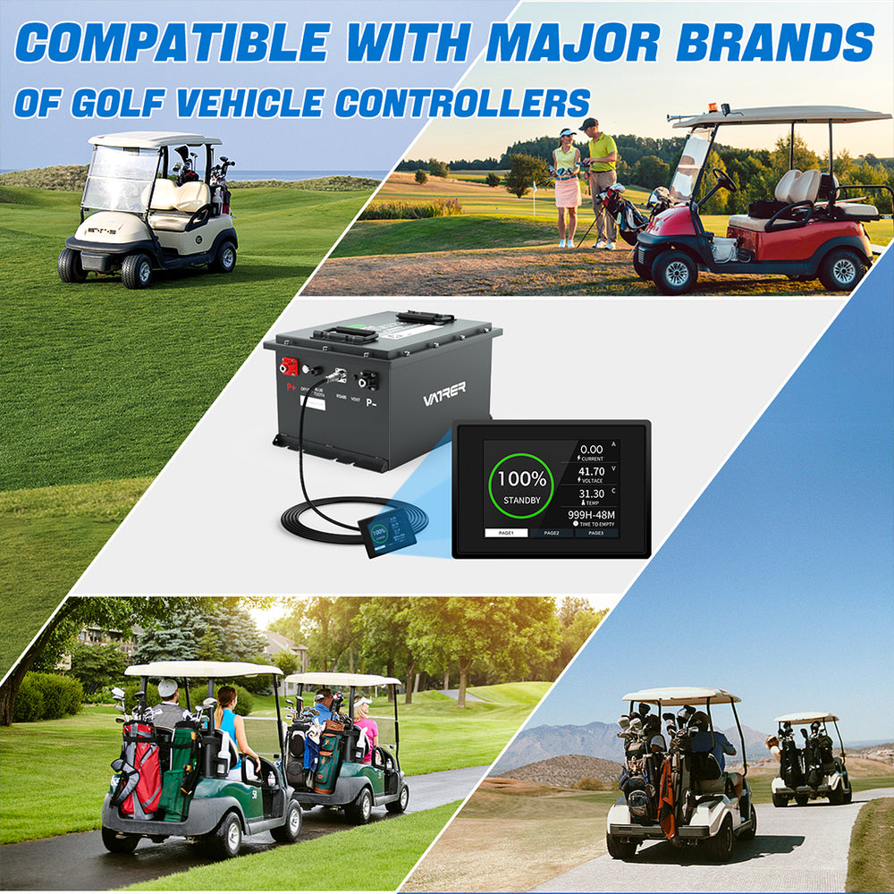 Vatrer 36V 105AH LiFePO4 Lithium Golf Cart Battery, 40 Miles on A ...