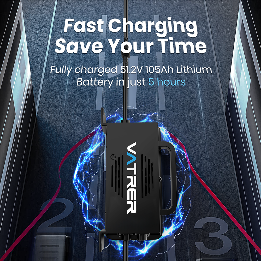Vatrer  58.4V 20A AC-DC Charger for 48V Lithium Fast Charging