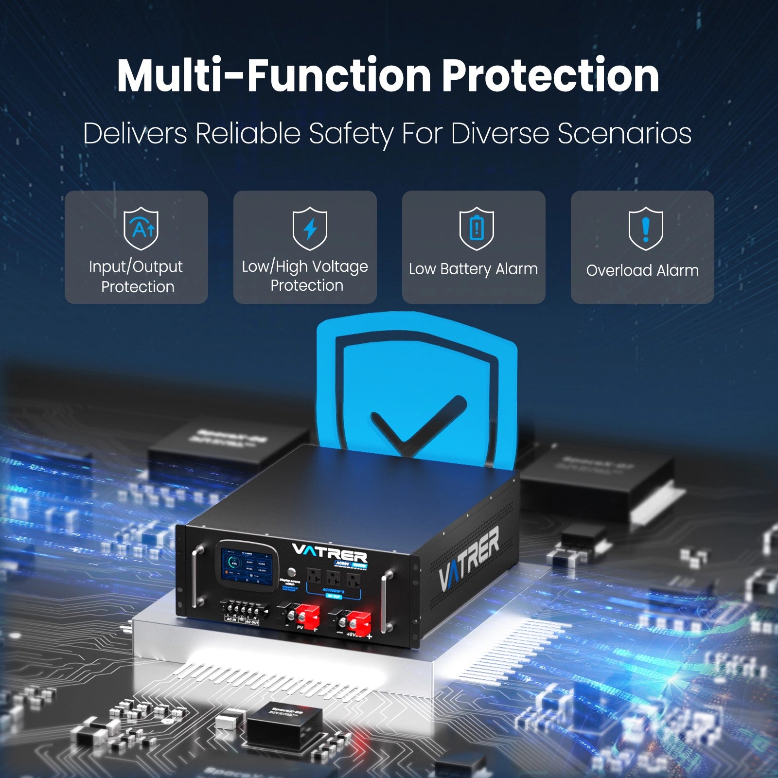 Vatrer 5000W Solar Inverter Multi-function Protection