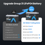 Vatrer 12V 100Ah Lithium Marine Trolling Motor Battery VS Lead-acid