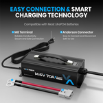 Vatrer 14.6V 70A AC-DC Charger for 12V Lithium Smart Technology