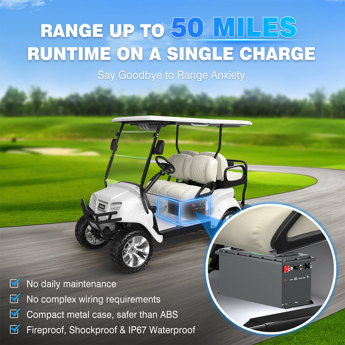 48V 105Ah lithium golf cart battery for Club Car