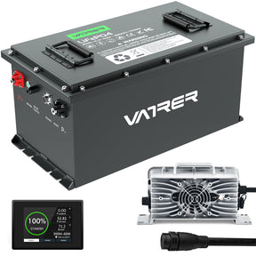 Vatrer 48V 150Ah High Capacity Lithium Golf Cart Battery, 200A BMS, 7680Wh, Max 10.24kW Power Output 8