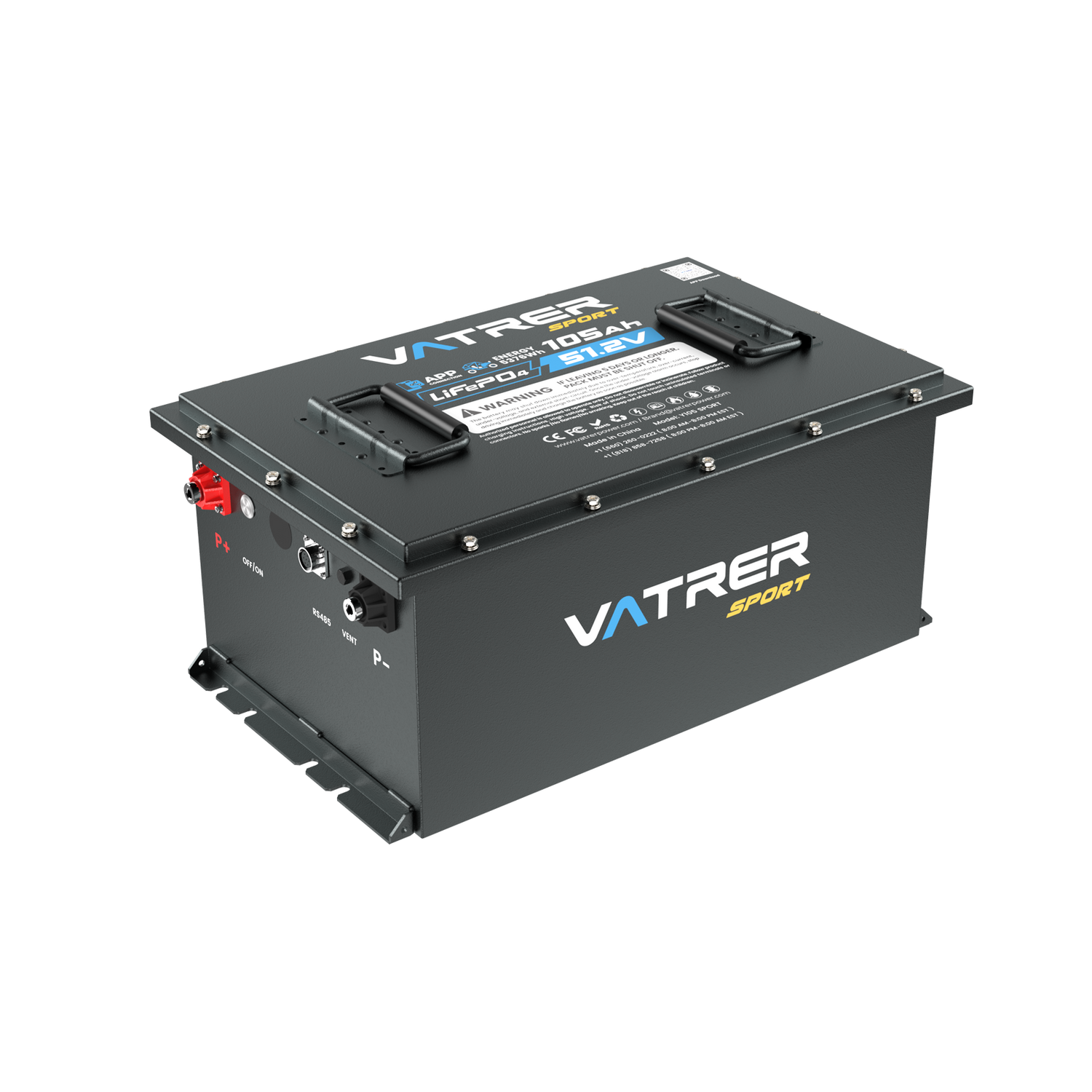 Vatrer 48 Volt 105Ah Lithium Battery for UTV/ATV/Golf Cart