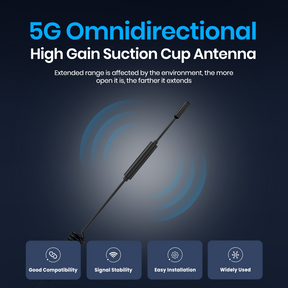 Dual Band WiFi 2.4/5.8GHz 18dBi SMA Antenna Suction Cup Antenna Bluetooth Signal Booster with 5Meters Cable for Vatrer Golf Cart Battery 8