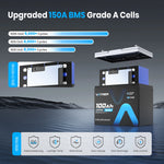 Group 24 deep cycle battery with Grade A LiFePO4 cells and 150A BMS protection