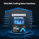Vatrer 12V 100Ah Lithium Marine Trolling Motor Battery 150A BMS