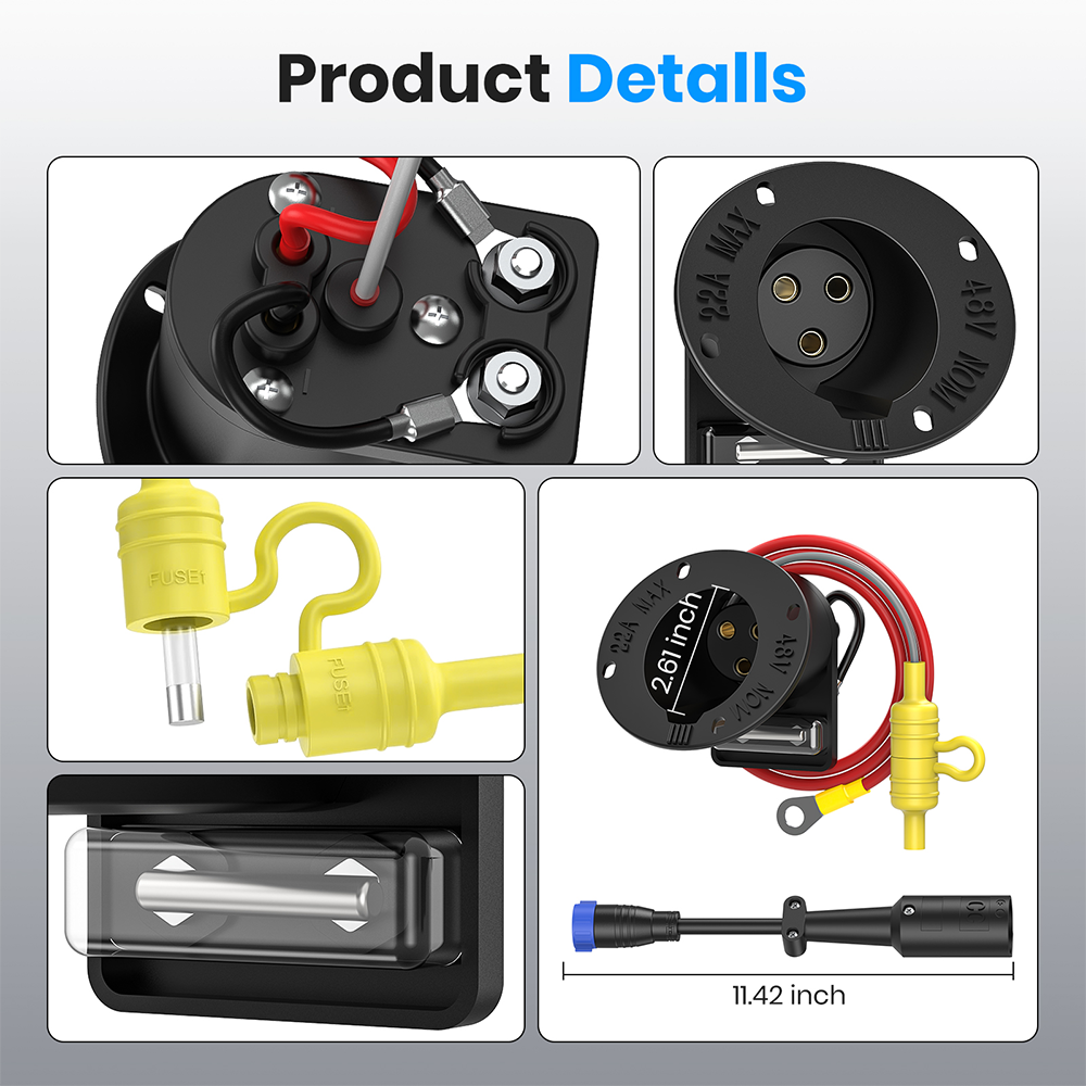 48V Golf Cart Charger Receptacle for Club Car Size