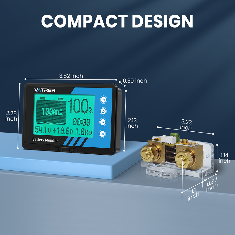 Vatrer 500A Battery Monitor Compact Desigh