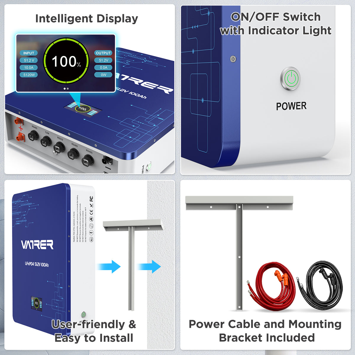 Intelligent Display,ON/OFF Switch with Indicator Light, User-friendly & Easy to Install,Power Cable and Mounting Bracket included 9