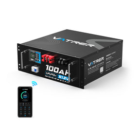 <tc>Vatrer</tc> 51,2 V 100 Ah LiFePO4 Lithium-Solarbatterie, integriertes 100 A BMS, max. 5120 W Ladeleistung, Bluetooth-Version 8