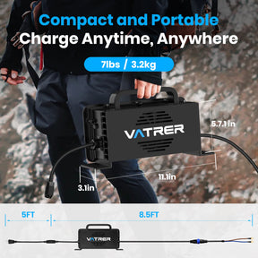 Vatrer 58.4V 20A Intelligent AC-DC  48V Golf Cart  LiFePO4 Battery Charger 8